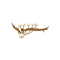 vintage Gouden vintage broche met parel 14 krt
