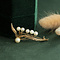 vintage Gouden vintage broche met parel 14 krt