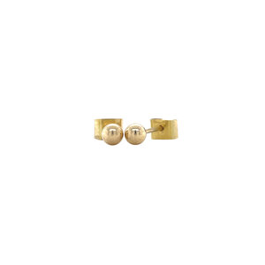Golden ball stud earrings 14 kt