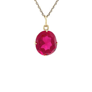Golden pendant with ruby 14 kt