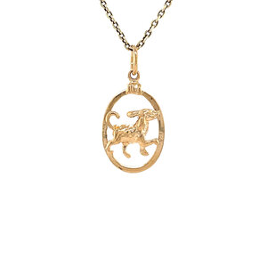 Golden dog pendant 18 kt