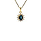 vintage Golden vintage entourage pendant with sapphire and zirconia 14 ct
