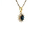 vintage Golden vintage entourage pendant with sapphire and zirconia 14 ct