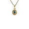 vintage Gouden vintage entourage hanger met saffier en zirkonia 14 krt