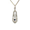 vintage Witgouden vintage hanger met saffier en diamant 14 krt
