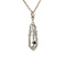vintage Witgouden vintage hanger met saffier en diamant 14 krt