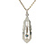 vintage Witgouden vintage hanger met saffier en diamant 14 krt