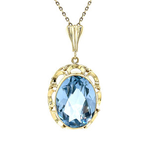 Gold pendant with spinel 14 kt