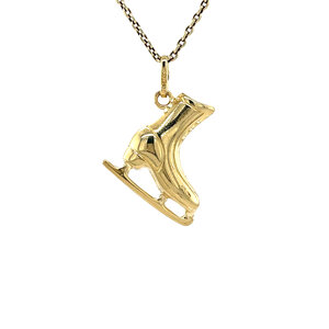 Gold skate pendant 14 kt