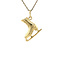 vintage Gouden vintage schaats hanger 14 krt