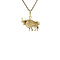 vintage Gouden vintage stier hanger 14 krt