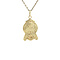 vintage Gouden vintage klok hanger 14 krt