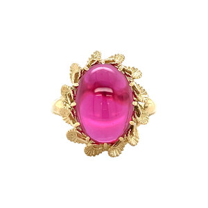 Gold ring with ruby 14 kt