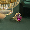vintage Gouden vintage ring met robijn 14 krt
