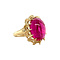 vintage Gouden vintage ring met robijn 14 krt