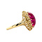 vintage Gouden vintage ring met robijn 14 krt
