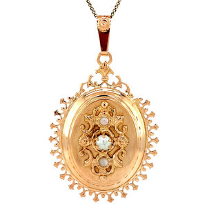 Gold pendant with pearl 18 kt