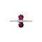 vintage Witgouden vintage ring met robijn en diamant 18 krt
