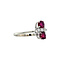 vintage Witgouden vintage ring met robijn en diamant 18 krt