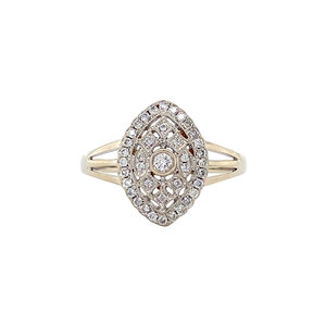 White gold ring with diamond 14 kt