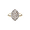 vintage White gold vintage double entourage ring with diamond 14 kt