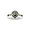 vintage Platina vintage entourage ring met saffier en diamant 900