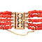 vintage Vintage blood coral bracelet with decorative clasp 14 kt