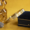 vintage Gouden vintage bangle met gravure 14 krt