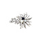 vintage White gold vintage brooch with pearl, sapphire and diamond 14 kt