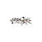 vintage White gold vintage brooch with pearl, sapphire and diamond 14 kt