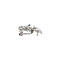 vintage White gold vintage brooch with pearl, sapphire and diamond 14 kt