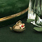 vintage Roségouden vintage vis hanger met kleursteen 14 krt