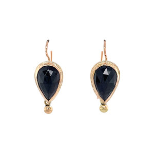 Gold earrings with garnet 14 kt