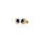 vintage Golden vintage entourage stud earrings with sapphire and zirconia 14 kt