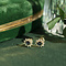 vintage Gouden vintage entourage oorstekers met saffier en zirkonia 14 krt