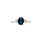 vintage Witgouden vintage ring met saffier en diamant 14 krt
