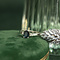 vintage Witgouden vintage ring met saffier en diamant 14 krt