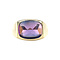 vintage Gouden vintage zegelring met saffier 14 krt