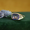vintage Gouden vintage zegelring met saffier 14 krt