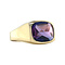 vintage Gouden vintage zegelring met saffier 14 krt