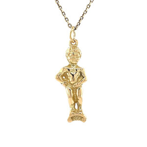Gouden Manneke pis hanger 18 krt