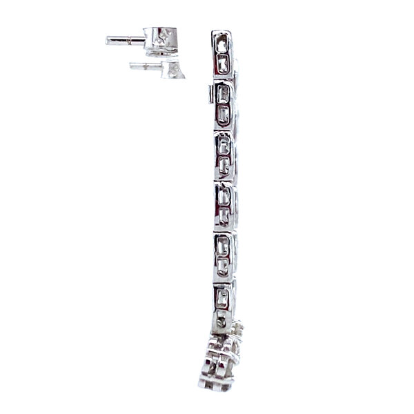 vintage Witgouden vintage oorhangers met diamant 18 krt