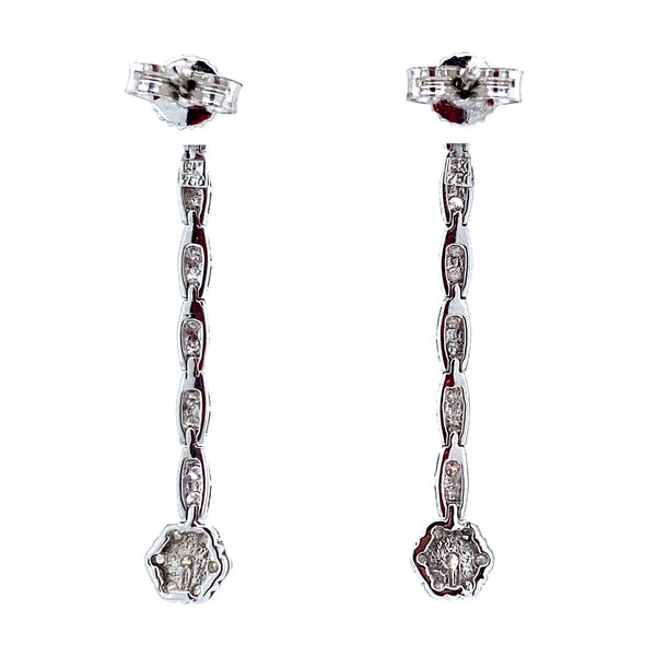vintage Witgouden vintage oorhangers met diamant 18 krt