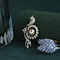 vintage Gouden vintage broche met roosdiamant 14 krt