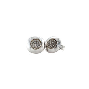 White gold stud earrings with diamond 14 kt