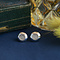vintage White gold vintage stud earrings with diamond 14 kt