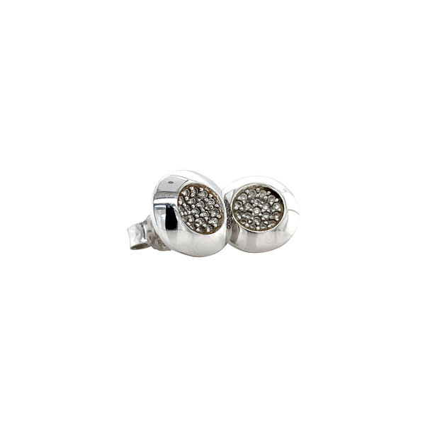 vintage Witgouden vintage oorstekers met diamant 14 krt