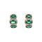 vintage Gold vintage entourage stud earrings with emerald and diamond 18 kt