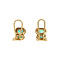 vintage Gold vintage entourage stud earrings with emerald and diamond 18 kt