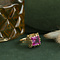 vintage Gouden vintage ring met robijn 18 krt